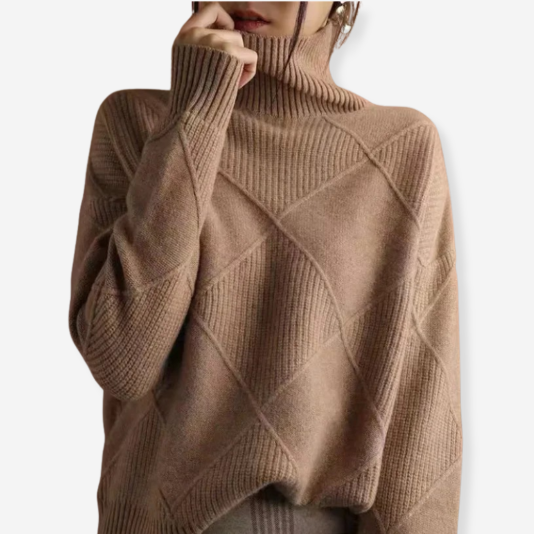 Remmy | Textured Turtleneck Knit Sweater