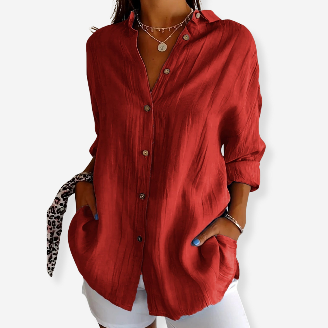 Sasha –  Elegant Shirt with Pleated Style