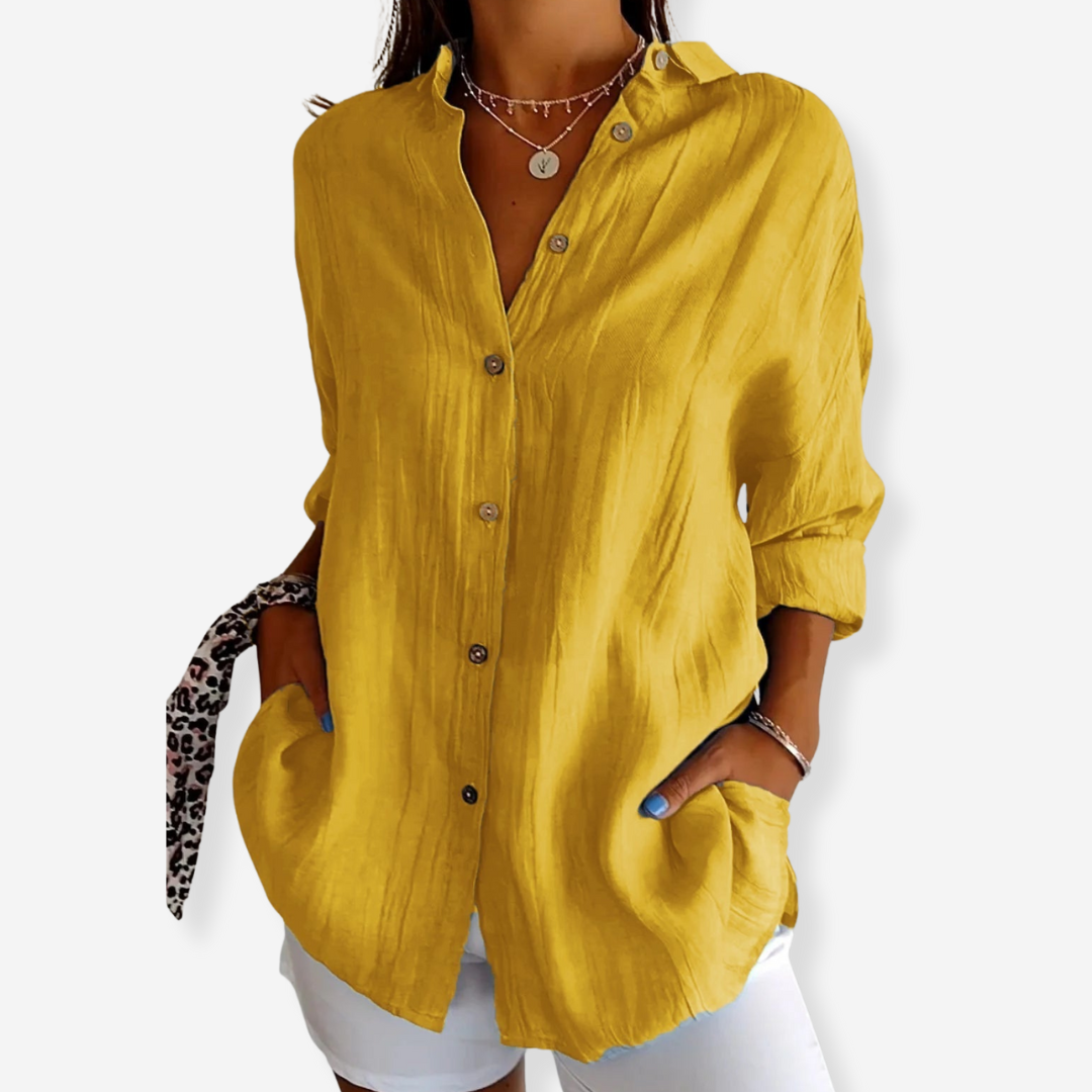 Sasha –  Elegant Shirt with Pleated Style