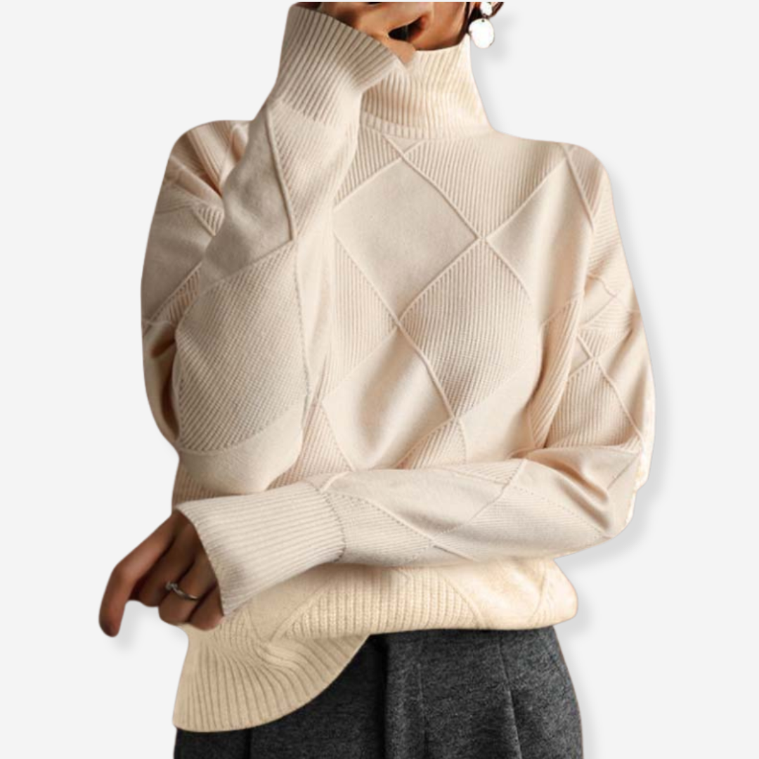 Remmy | Textured Turtleneck Knit Sweater