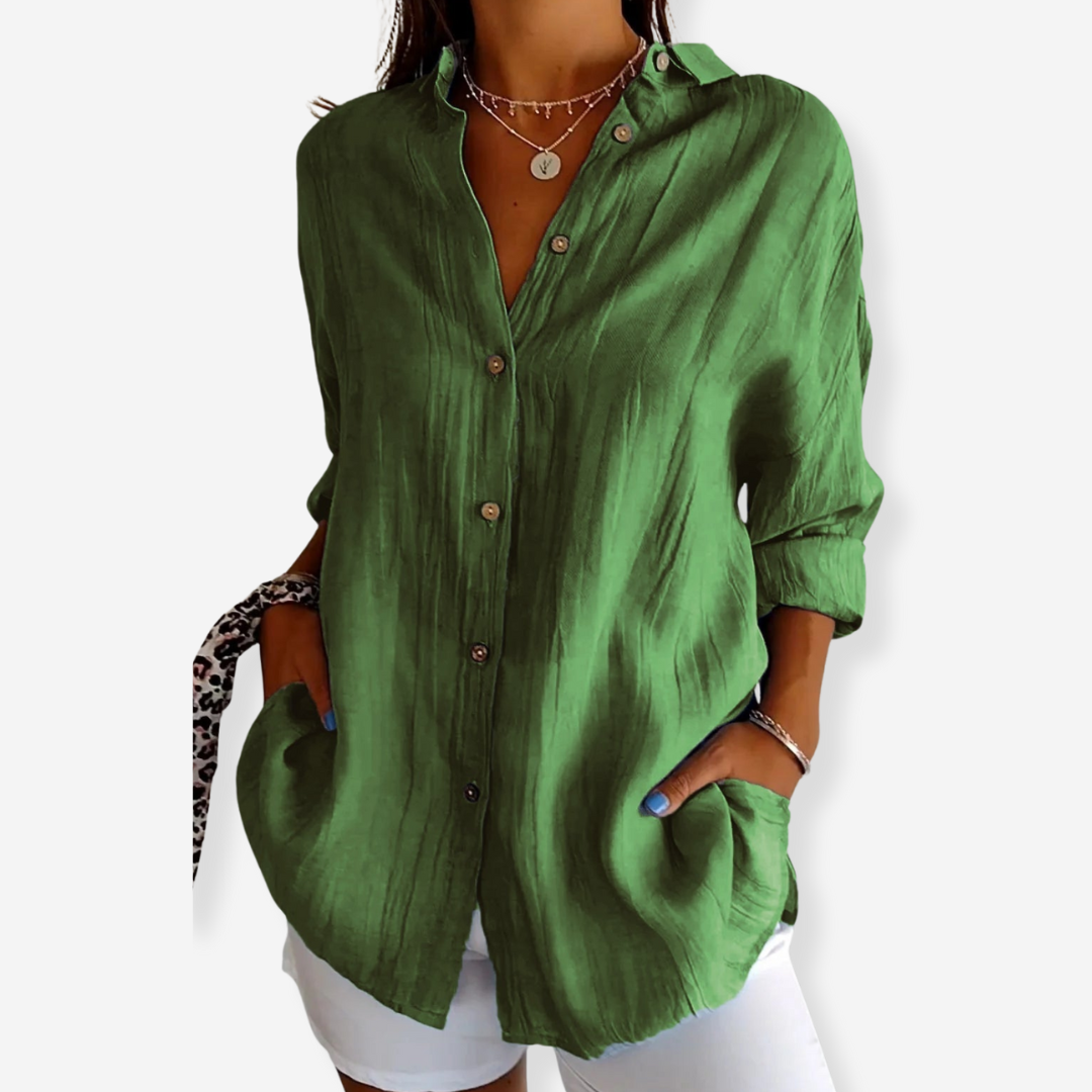 Sasha –  Elegant Shirt with Pleated Style