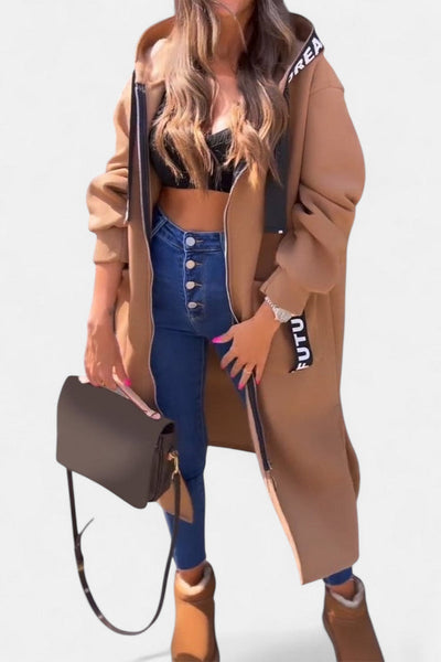 Elegant Long Coat with Hood