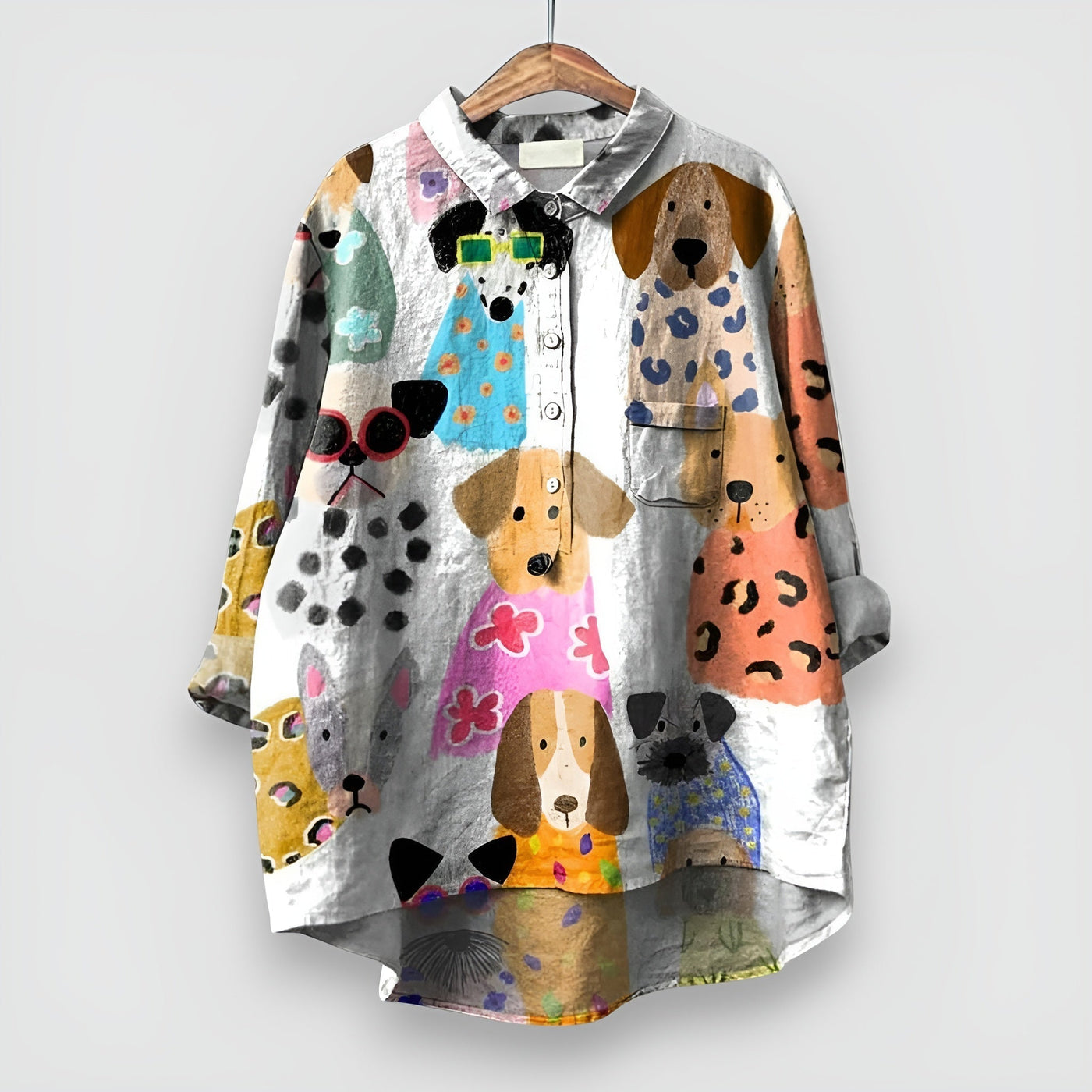Sandra | Pawsitive Dog Print Shirt