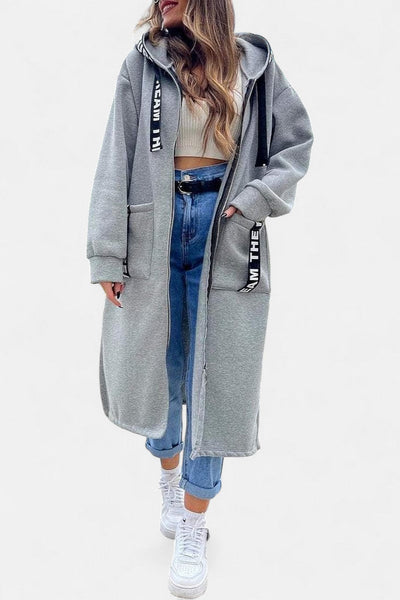 Elegant Long Coat with Hood