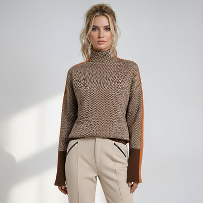 Elara | Turtleneck with Contrasting Stripes