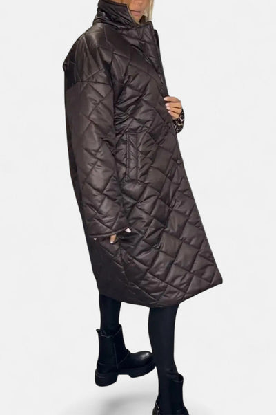 Ofira – Quilted Coat with Leopard Lining