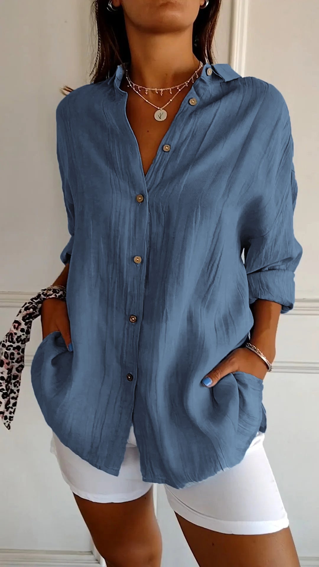 Sasha –  Elegant Shirt with Pleated Style
