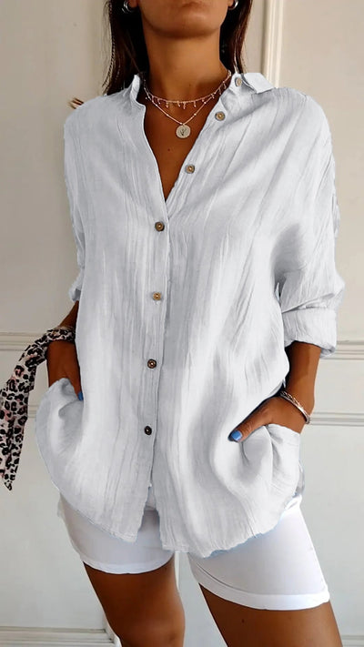 Sasha –  Elegant Shirt with Pleated Style
